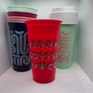 Starbucks Set of 6 Plastic Coffee cups 16oz/463ml each